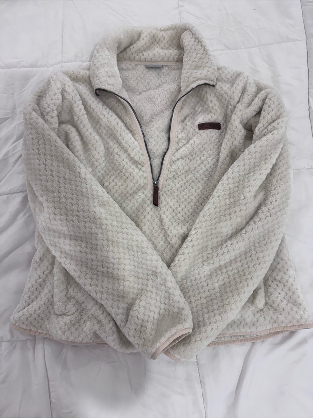 Columbia Cozy Quarter-Zip Sherpa Pullover Jacket - Cream